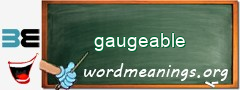 WordMeaning blackboard for gaugeable